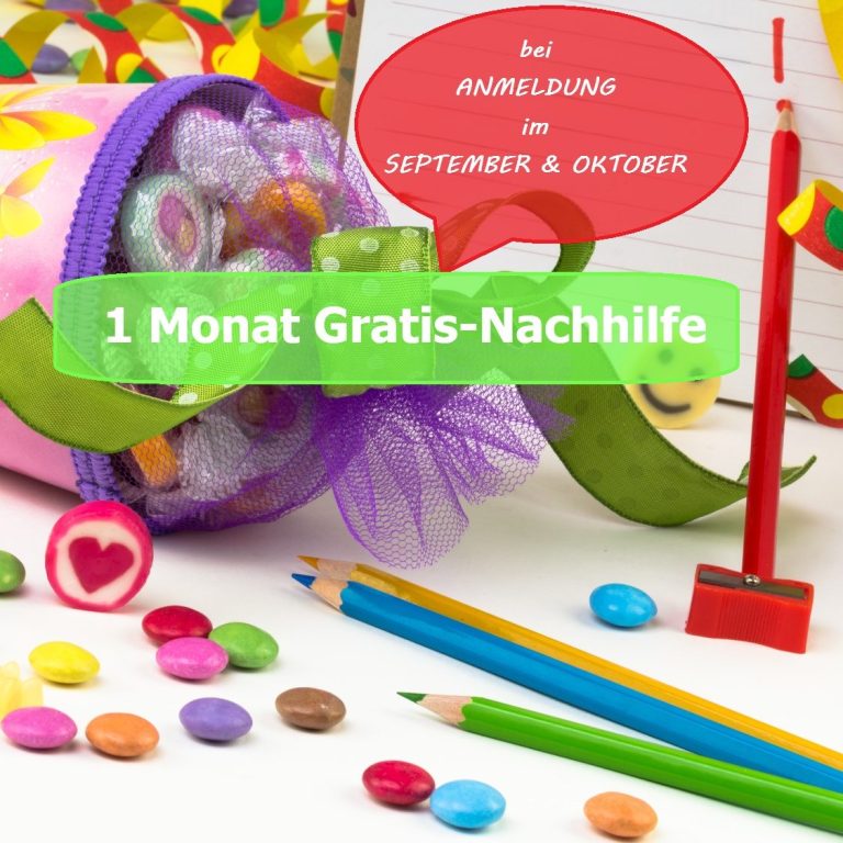 Schulstart-Aktion 1 Monat Gratis-Nachhilfe